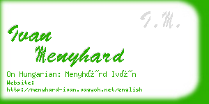 ivan menyhard business card